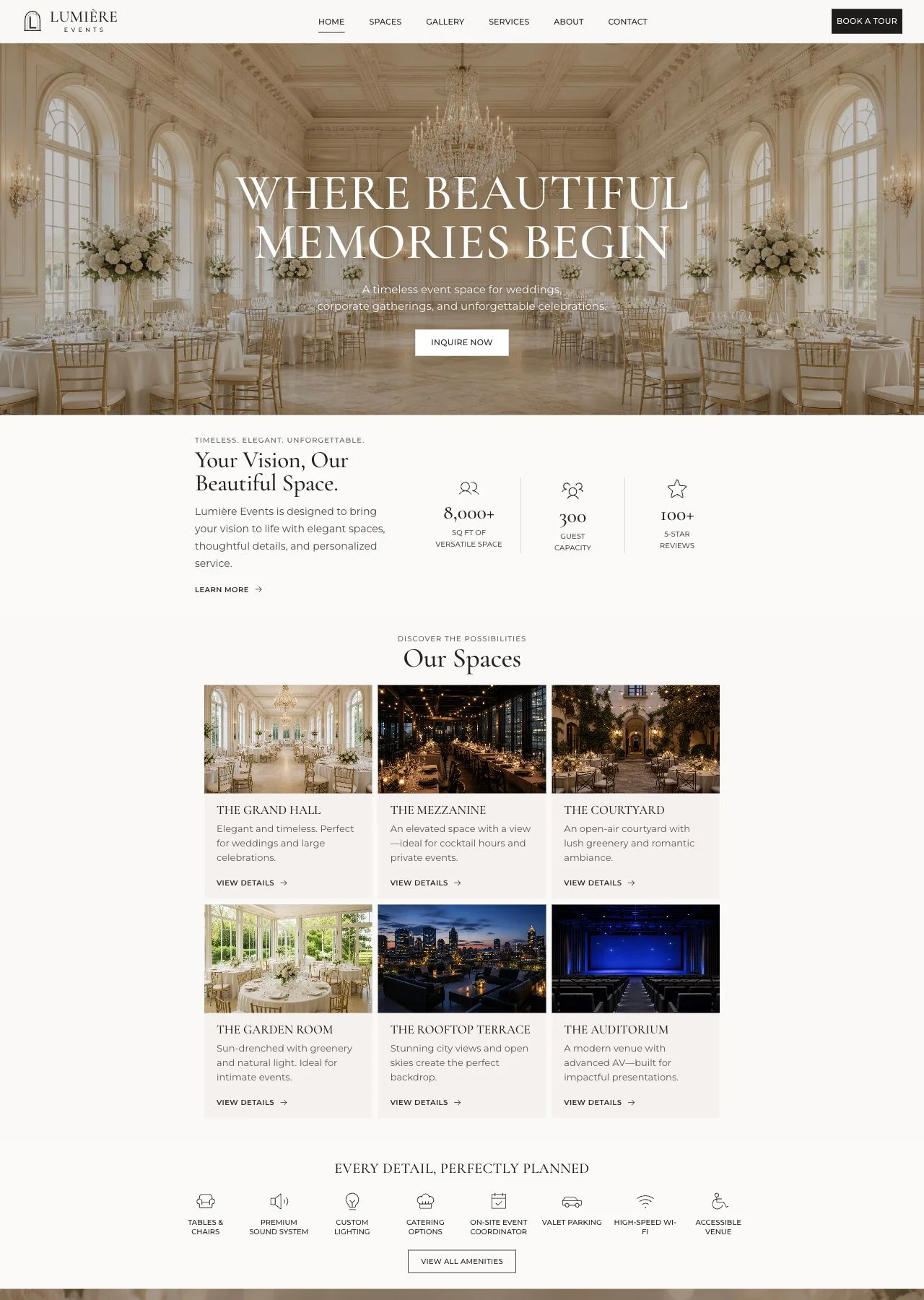 Lumière Events Atlanta venue website screenshot