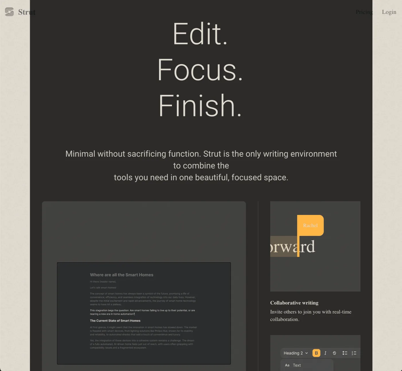 Strut Interface Recreation website screenshot